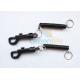 PU Material Short Coiled Key Lanyard Flex Ring With Plastic Snap Clip