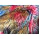 Soft Rainbow Plush Faux Fur Fabric Jacquard Compostion Acrylic For Collar
