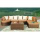 Bistro / Restaurant Leisure Rattan Sofa , Resin Wicker Patio Furniture