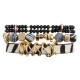 Handmade Zebra Print Leather Beads Bracelet Black White Color for lady