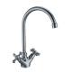 Hot And Cold Water Kitchen Tap Faucet Polished With 2 Cross Handles