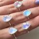 925 Sterling Silver Natural Blue Moonstone Ring Moonstone Jewelry Design