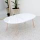 Adjustable base with marble color pvc film pressed wood table top MDF laminated