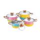 2015 hot double color cookware set & colorful stainles steel pot& cooking pot