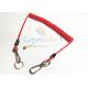 Fall Protection Red 4.0 Bungee Cord Lanyard , Standard Style Coiled Lanyard Cord