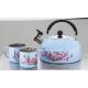 Promotion Kitchen 0.11cbm Stainless Steel Tea Kettle With Two Mugs