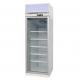 Top Mounted Single Door Upright Glass Door Freezer With LED Lighted Sign