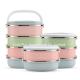 1/2/3 Layers portable rectangle food container stainless steel heat preservation tiffin lunch box with hidden handle