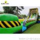 Outdoor Inflatable Water Slide Green Inflatable Bouncer Slide With Pool