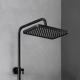 Black Shower Faucet Set Bathroom Square Rain Shower Head With Handheld Spray