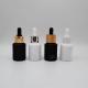 30ml slant shoulder black and white frosted essential oil glass bottle with dropper