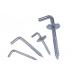 Zinc Plated Square Metal Screw Hooks Right Angle Industrial Usage