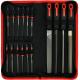 Saw Files 19PCS DIY Wooden Hand Tool Flat File Kit Steel File Set with Carrying Case