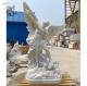 White Marble Saint St Michael The Archangel Statue Life Size Religious Angel Garden Stone Sculptures