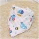 Adjustable Infant Organic Muslin Baby Bibs Four Layers Printed Pattern