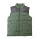 Mens Olive Green Puffer Vest Mens Big And Tall With Hood 5 Metal Zip