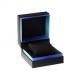Custom Plastic Watch Box Black + Blue Twist Packaging Box For Presentation Gift