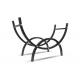 8' Black Steel Fence Crescent Firewood Rack 98” Width Attractive Curved Design