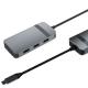 5 in 1 Aluminum USB type C Hub with Mutiple Ports 5Gbps Data Transfer Speed 3.5mm Audio Jack