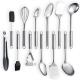 Multiapplication Stainless Steel Kitchen Utensil Set With Holder Rustresistant