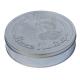 Round Race Tuning Metal Tin Box Silver Plain With Embossed Lid
