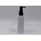 White Empty Cleasing Oil Square Plastic Cosmetic Bottles With Pump 5.07oz