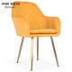 Velvet Upholstered Accent Dining Chairs 43cm 44cm Green Orange With Golden Legs