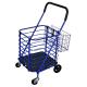 Portable Steel Blue Shopping Cart Wagon Shopping Basket with Accessory Basket