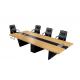 Large Conference Room Furniture , Square Conference Table With CNC Wooden Legs
