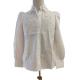 Women Turn Down Collar Algodon White Puff Sleeve Blouse