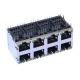 ARJM24A1-A12-AB-EW2 Stacked RJ45 2x4 With 10/100 Base-T Magnetics Connector