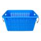 Customized Color Mesh Style Plastic Logistic Distribution Basket with Side Metal Handle