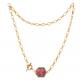 European Simple Fashion 14K Gold-Plated Pendant Chain Link Necklace