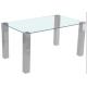 Clear Rectangular Glass 70kgs 150x90cm Modern Dining Table