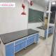 Wood Chemistry Lab Bench in Standard Design with Number of Racks As Drawing