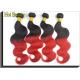 100% Remy Brazilian Wavy Human Hair Extensions Natural Black and Red Color