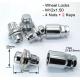 NLS004-07 Oem Wheel Rim , 0.5 Kg Locking Lug Nuts ISO9000 Certification
