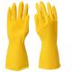Flocked Lining House Cleaning Gloves 32CM Latex Yellow Gloves