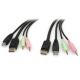 6ft 4in1 USB DisplayPort KVM Switch Cable w/ Audio & Microphone