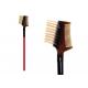 Professional Private Label Eye Brow Brush Comb With Wooden Handle , Dual Ended