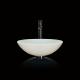 White Tempered Glass Basin Bowl Deep Countertop 380mm Length 132mm Height Round