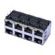 XRJD-S-24-8-8-5 Right Angle 2x4 Port Stacked Rj45