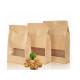 Food Grade Moisture Proof Resealable 1Kg Customized Brown Packaging Paper Flour Bags With Zipper Tear Notch