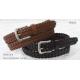 3.0CM Lady Bonded Leather Dark Brown / Tan Belt Tape In Classic Buckle