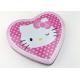 Kids Toy Storage Heart Shaped Metal Tins Custom Logo , Pink Hello Kitty Design
