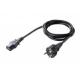 EU 3 Prong Power Cord , Black Extension Cord Customized Length