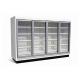 Supermarket Upright Display Cooler with Inner Vertical LED Lights for Ice Cream