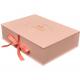 Pink Christmas 157G 2mm Cardboard Gift Boxes , Wine Accessory 5x5 Gift Box