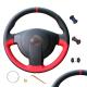 Red Black Leather Customized Steering Wheel Cover for Nissan Qashqai Sentra 2007-2013