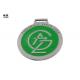 Green Color Custom Award Medals Silver Medallion Brush Nickel Coating